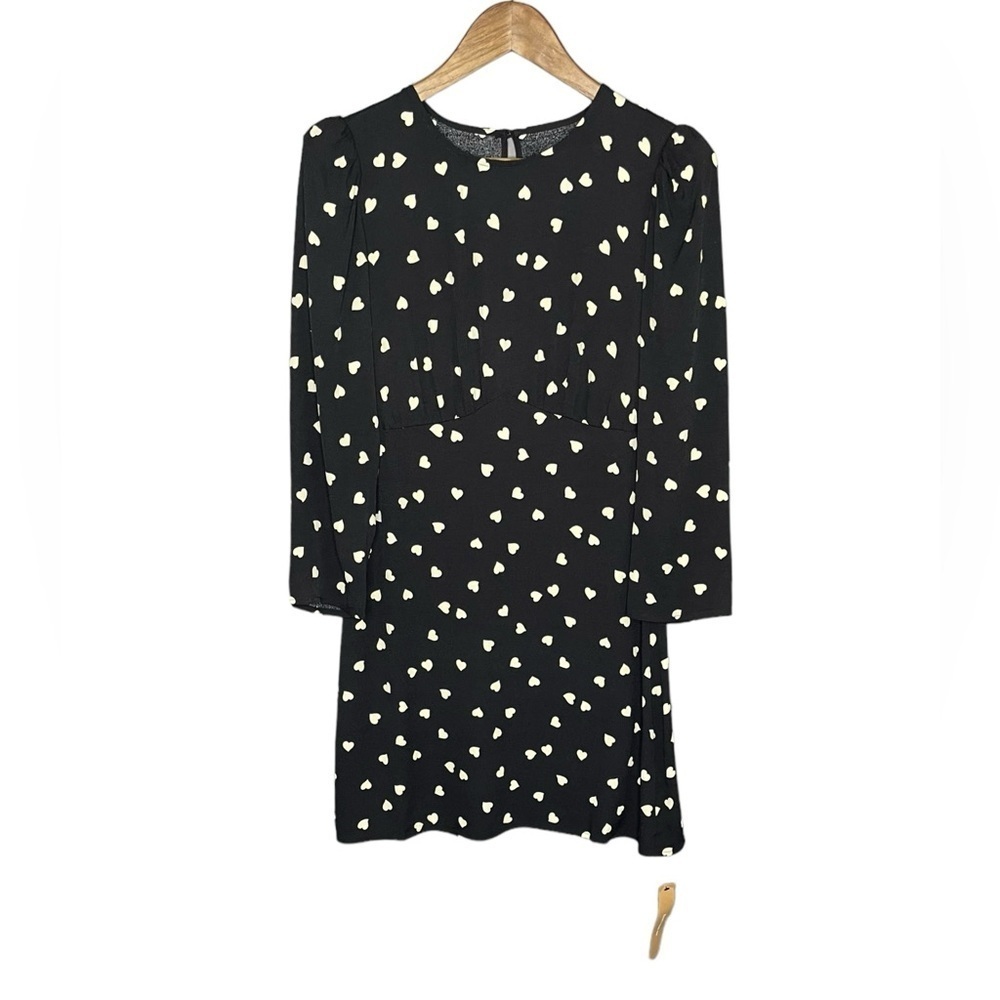 Reformation Brantley Dress Luv It Black Heart Print Mini Nwt